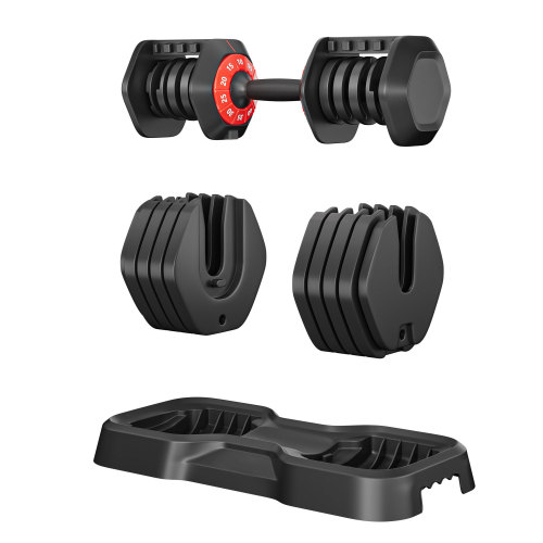 Adjustable dumbbell set, male and female 10 in 1 free dumbbell black rotating handle