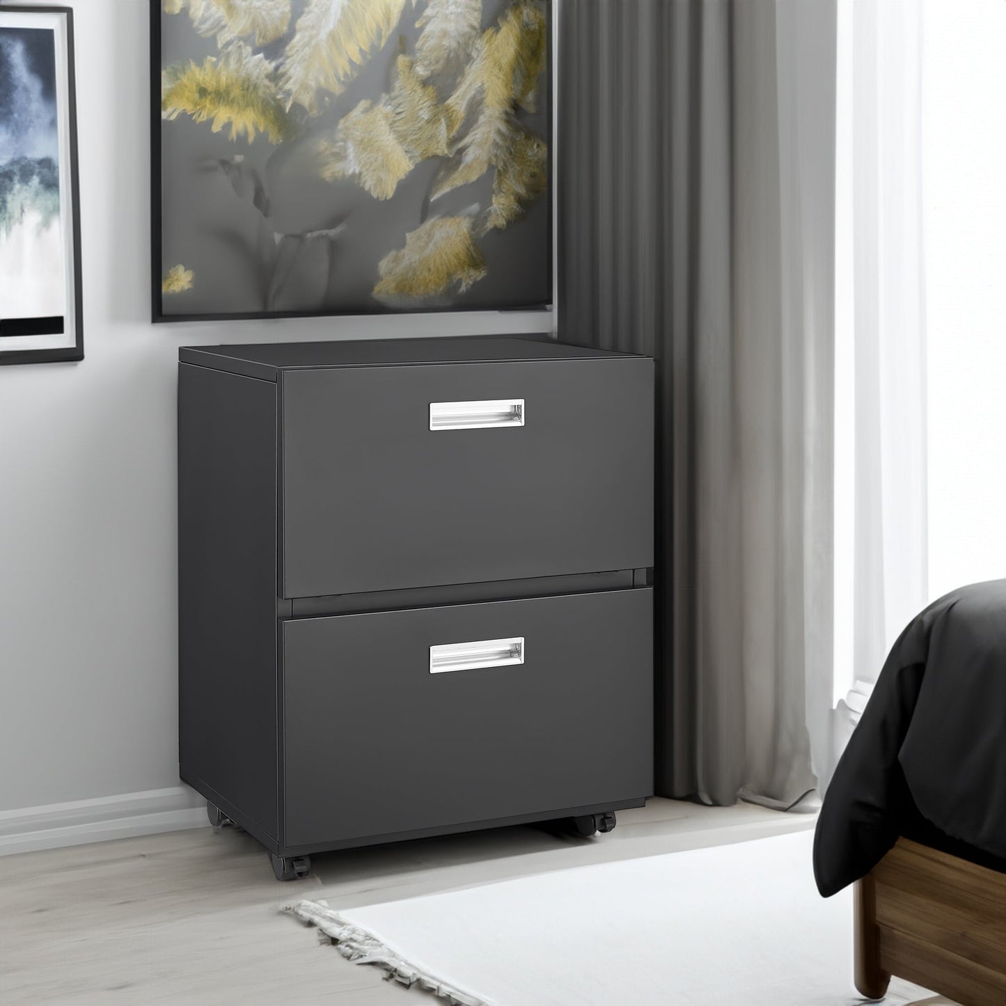 Office furniture Copier Cabinet black 2 door steel copier stand