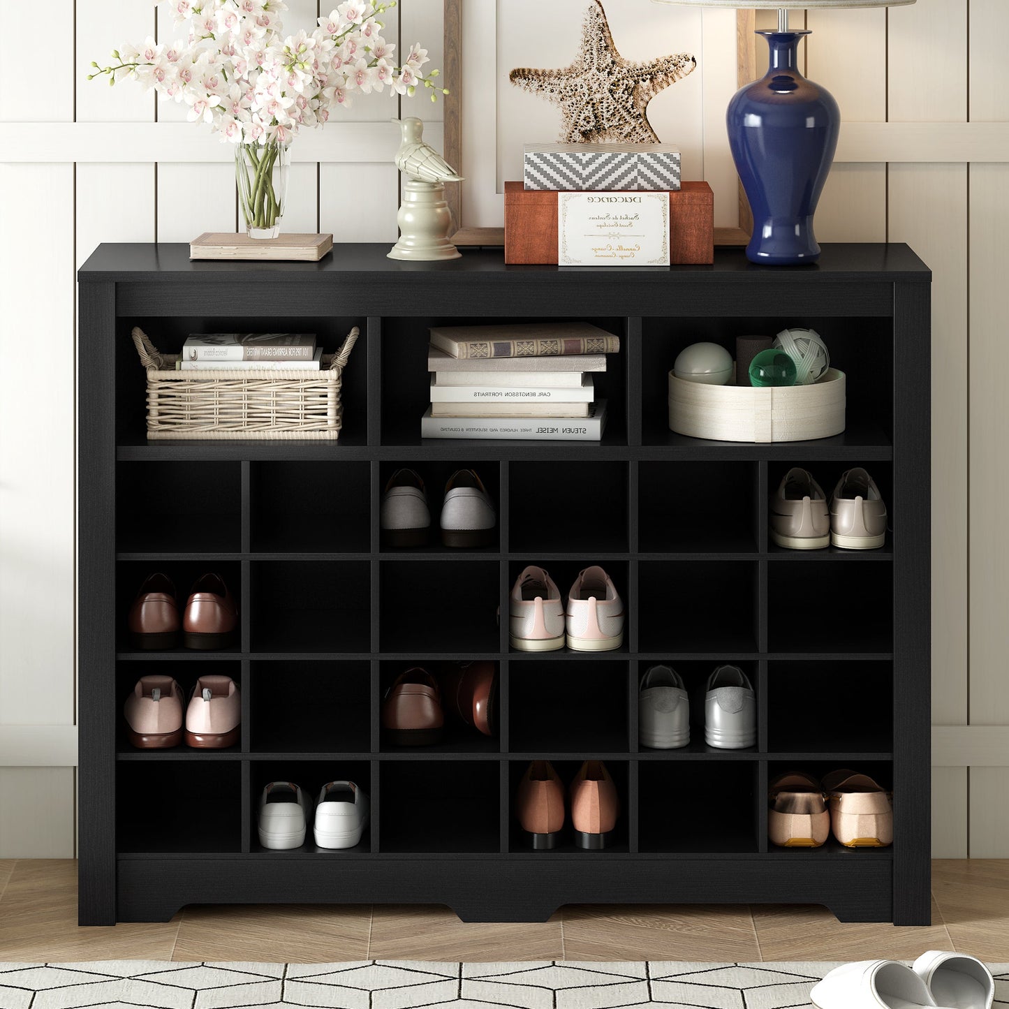 ONTREND Sleek Design 24 shoe cabinet