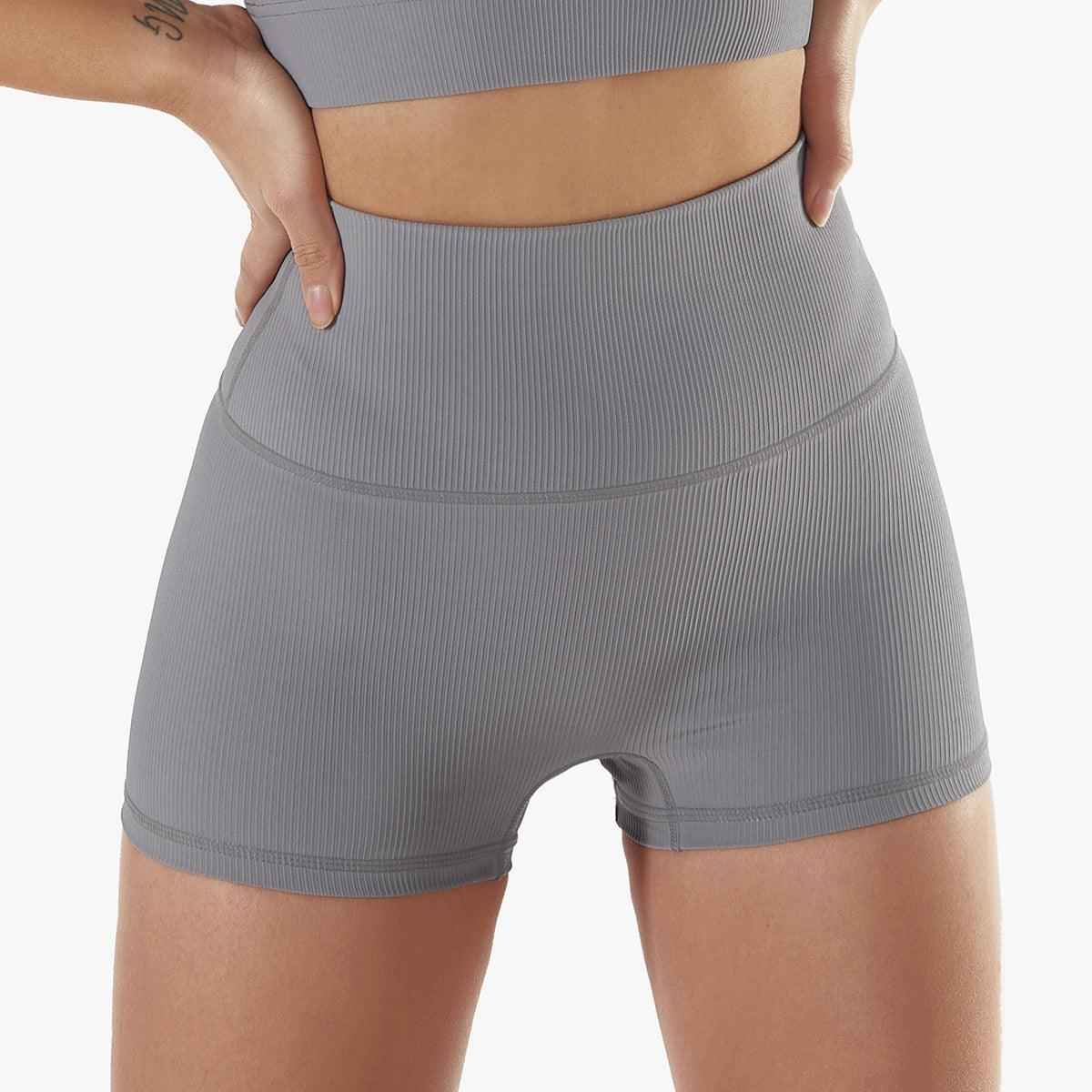 High-Waisted Ribbed Fitness Shorts