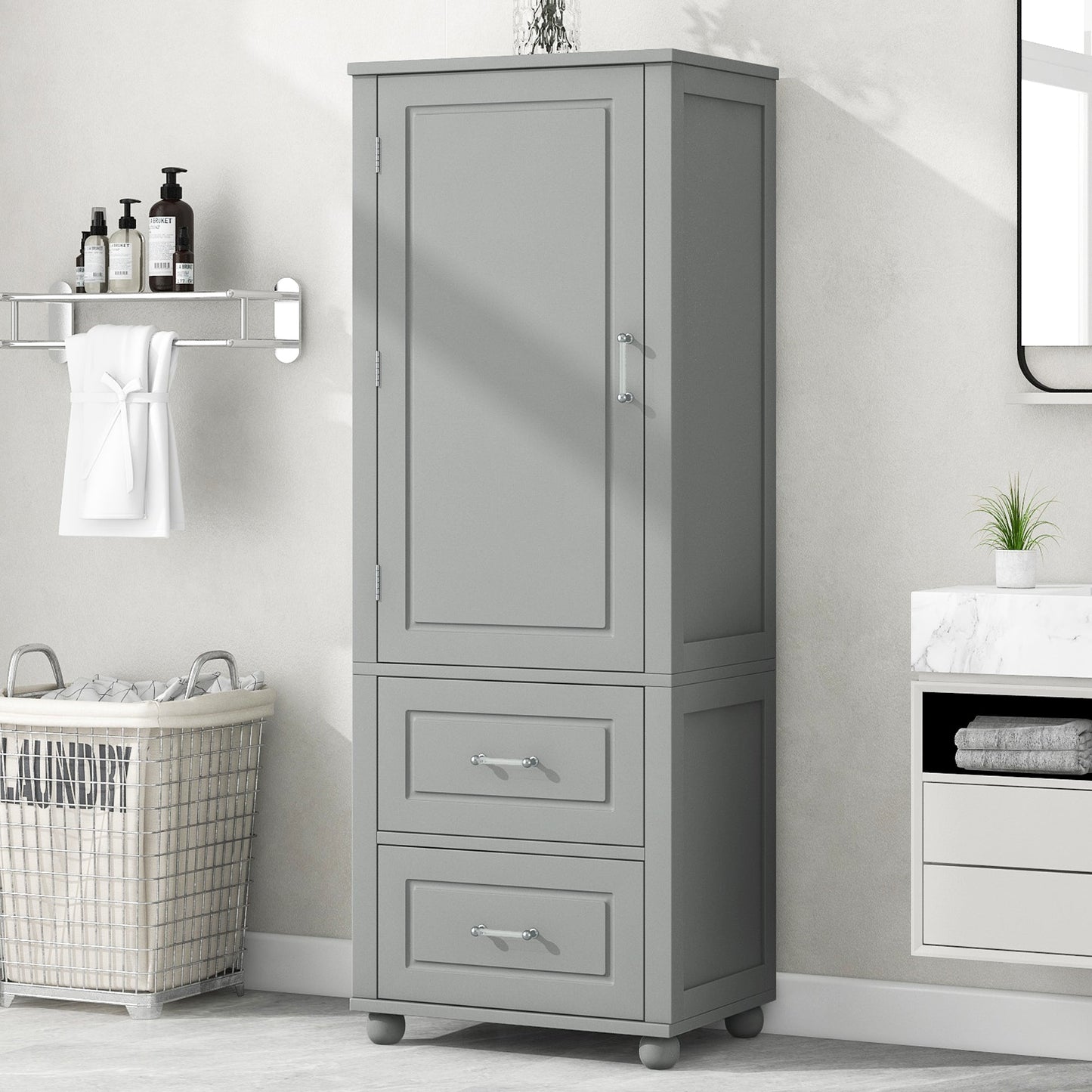 Tall Bathroom Storage Cabinet, Freestanding Storage Cabinet