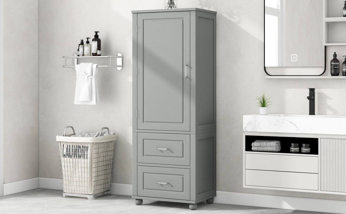 Tall Bathroom Storage Cabinet, Freestanding Storage Cabinet