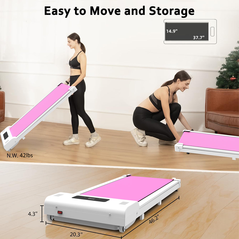 Undertable treadmill, walking mat, portable jogger with remote LED display