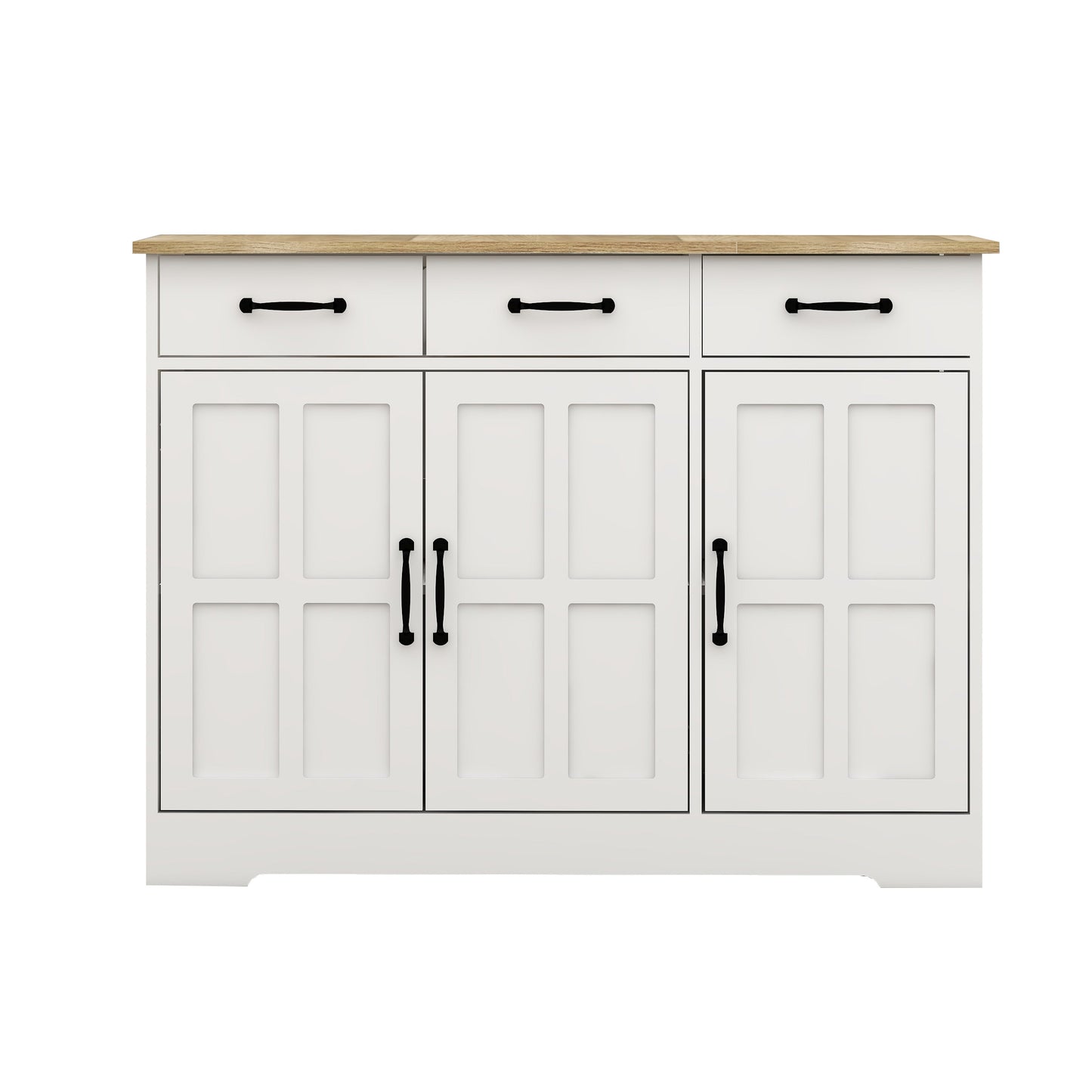 Farmhouse Buffet Cabinet Storage Sideboard with 3 Drawers and 3 Doors