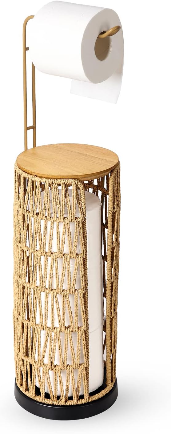 Freestanding Toilet Paper Holder with Storage