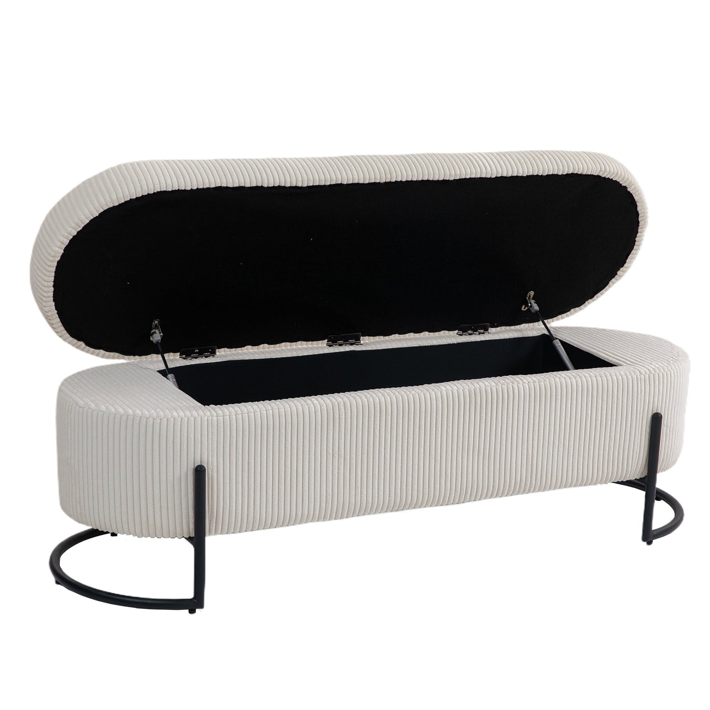 COOLMOR storage Ottoman chair with safety hinge and soft cushion fabric