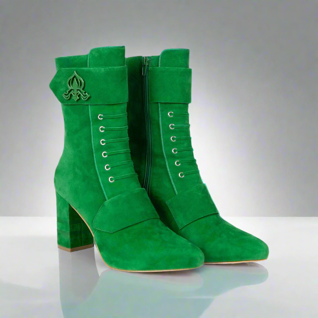 Michaela V Marta Green Suede Boots