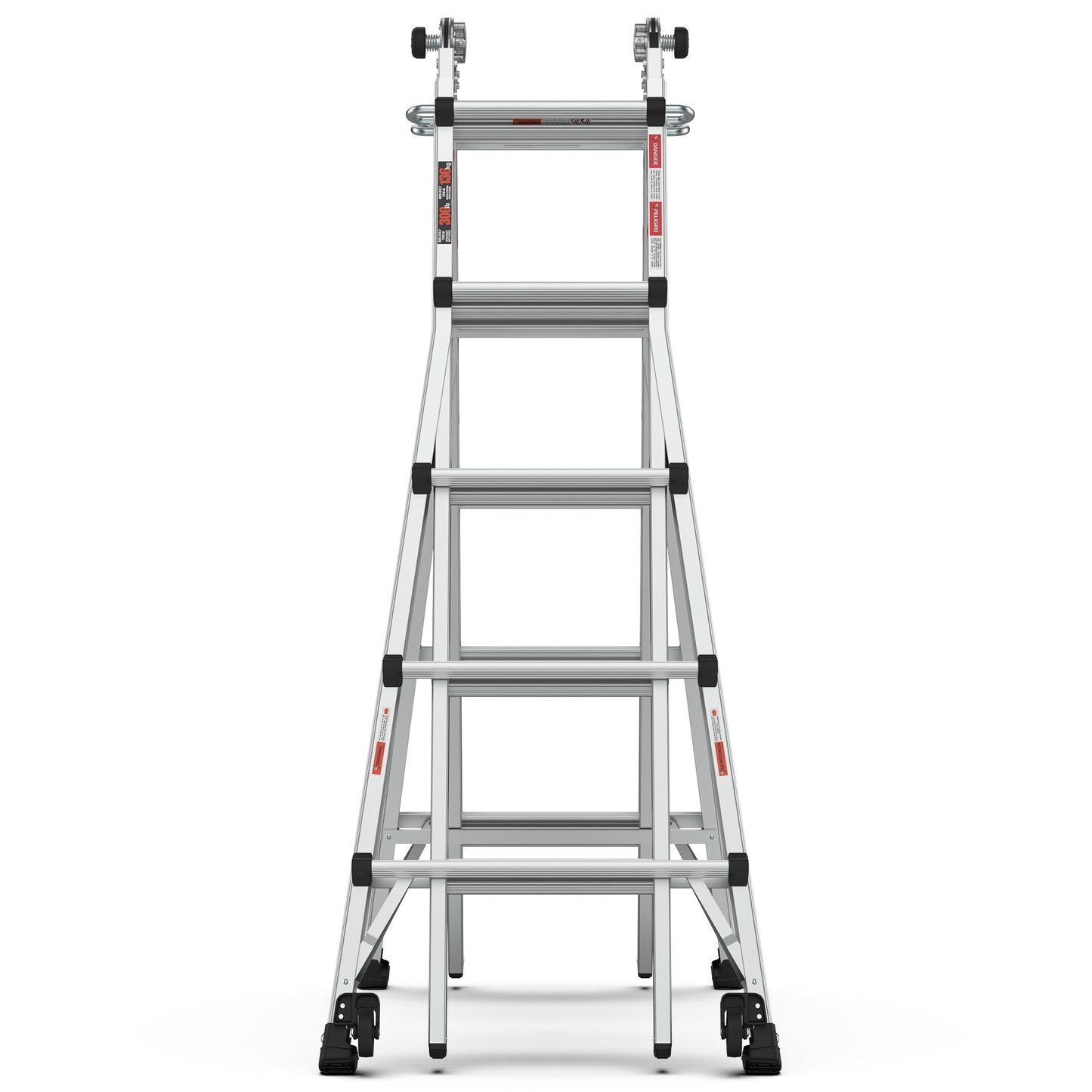 Aluminum Multi-Position Ladder with Wheels, 300 lbs Weight Rating, 22 FT