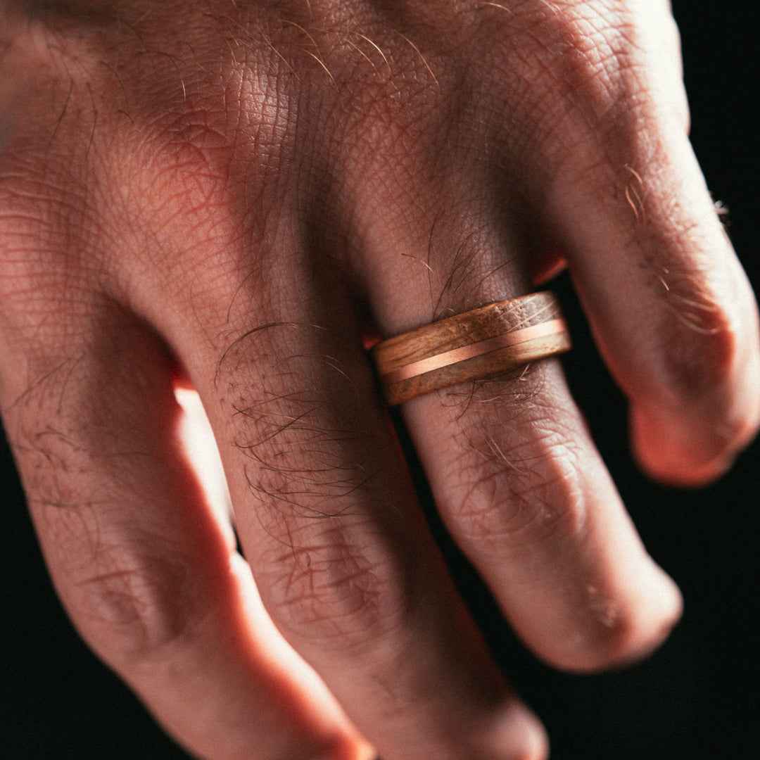 Whiskey Copper Ring - Unique Men's Ring for Aged Style