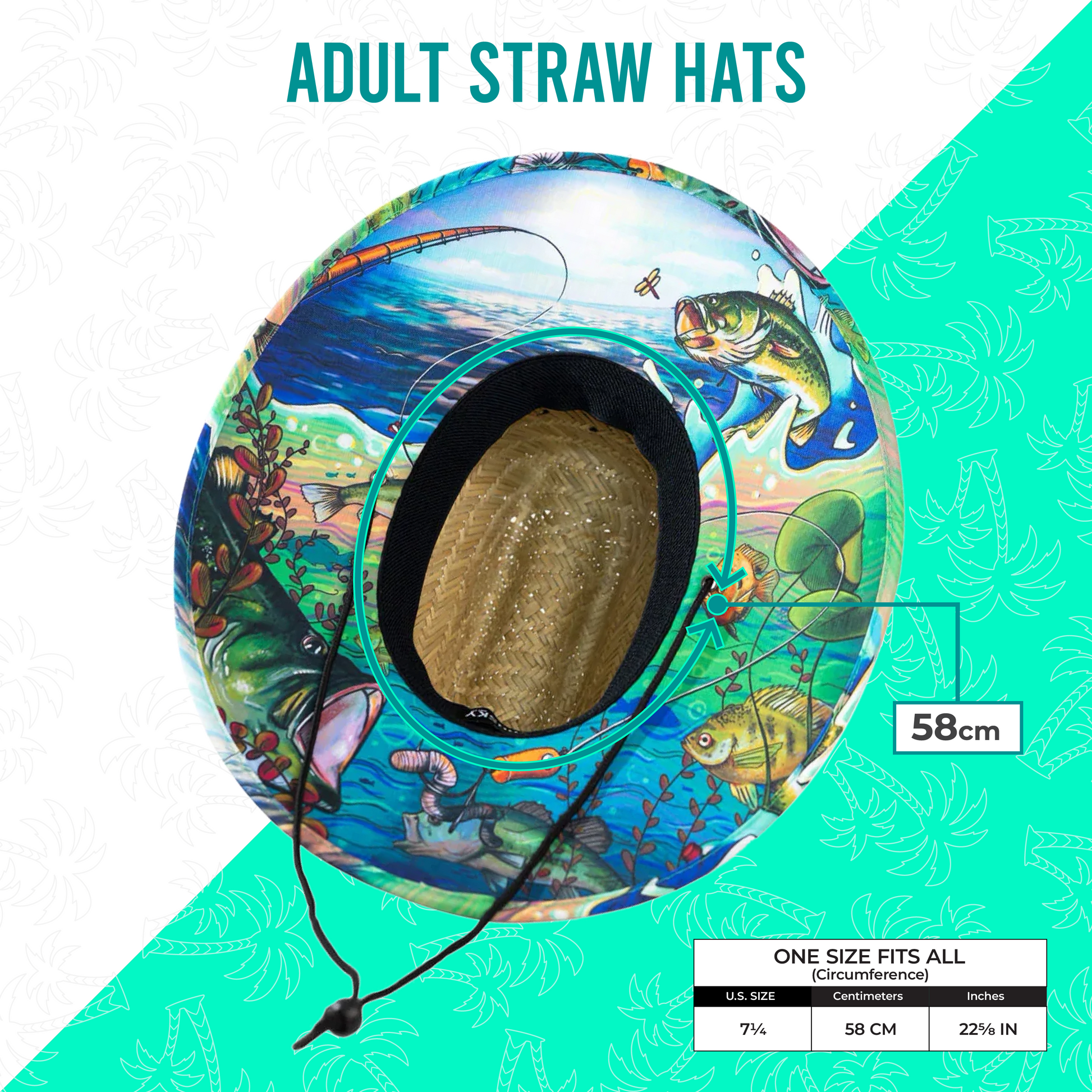 Gone Bass Fishing Straw Hat - Shoponestop.store