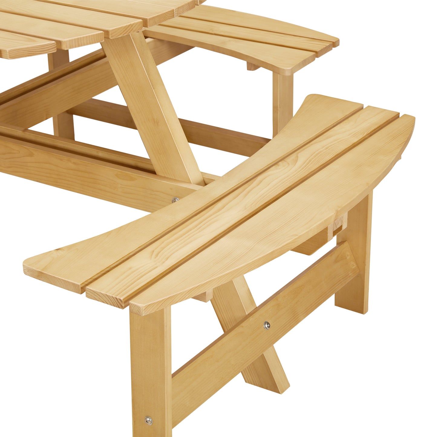 Outdoor picnic table for 8 people, circular picnic table for 8 people