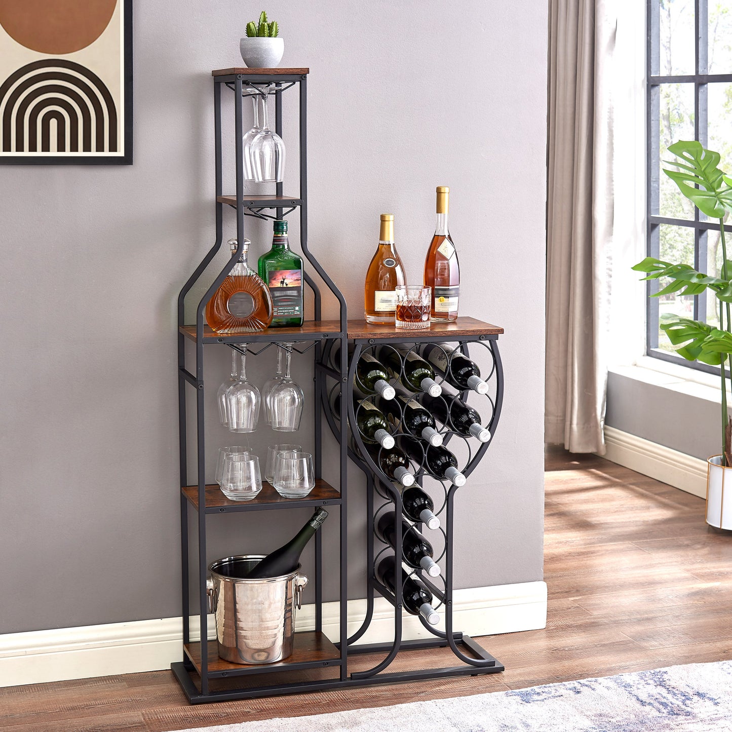 11 bottle wine baking rack, 5-layer independent wine rack