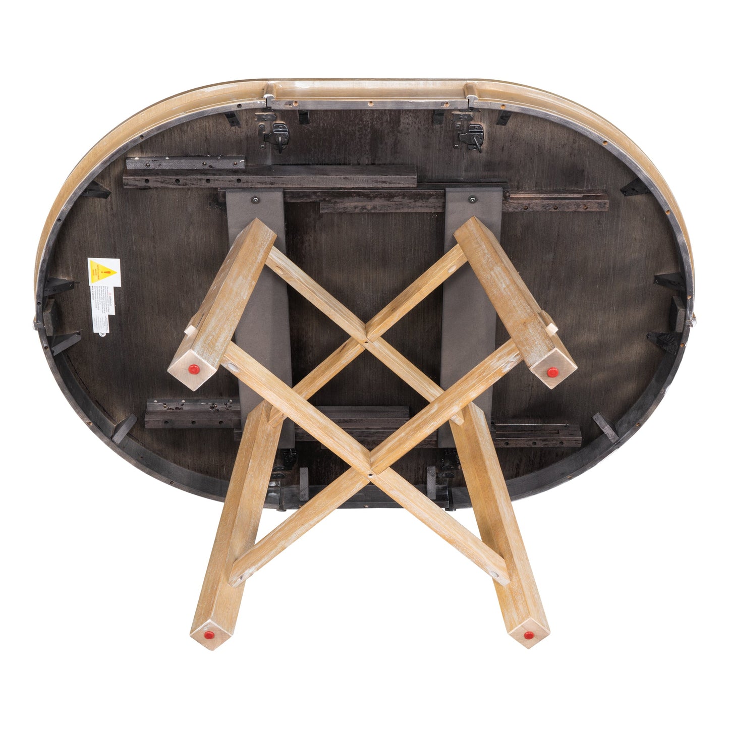 TREXM 5-Piece Farmhouse Dining Table Set Wood Round Extendable Dining Table