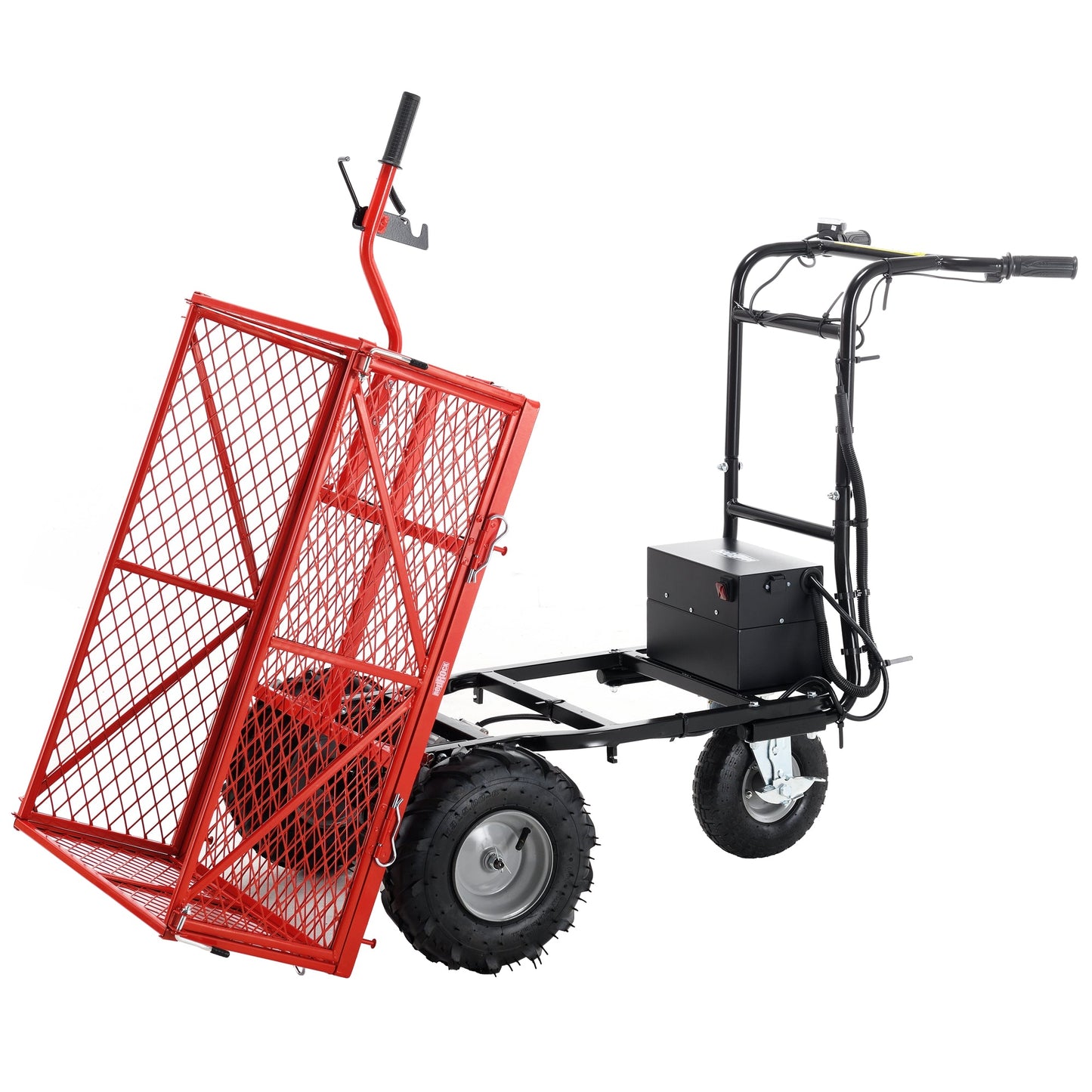 Wheelbarrow Utility Cart Electric Powered Cart 48V28Ah 500W Capacity 500lbs