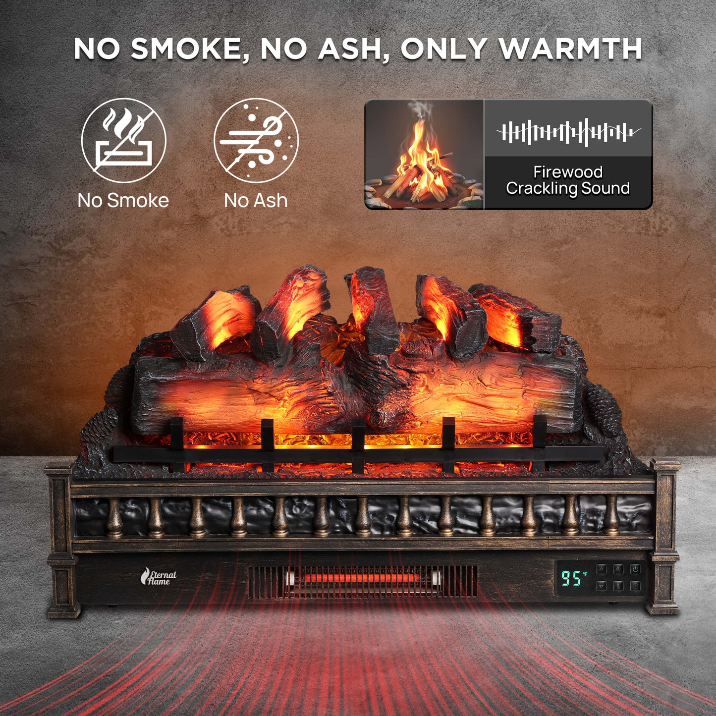 Eternal Flame EF30-PB Electric Fireplace Logs