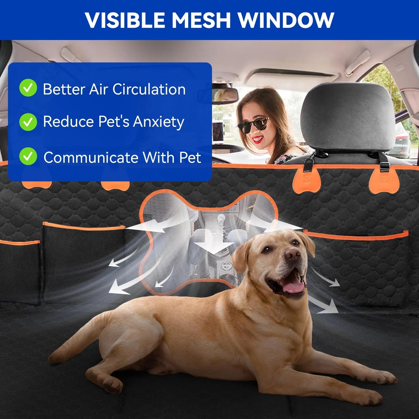 The Miracle Brands – Heavy-Duty Dog Car Seat Cover, 400 lbs. Support