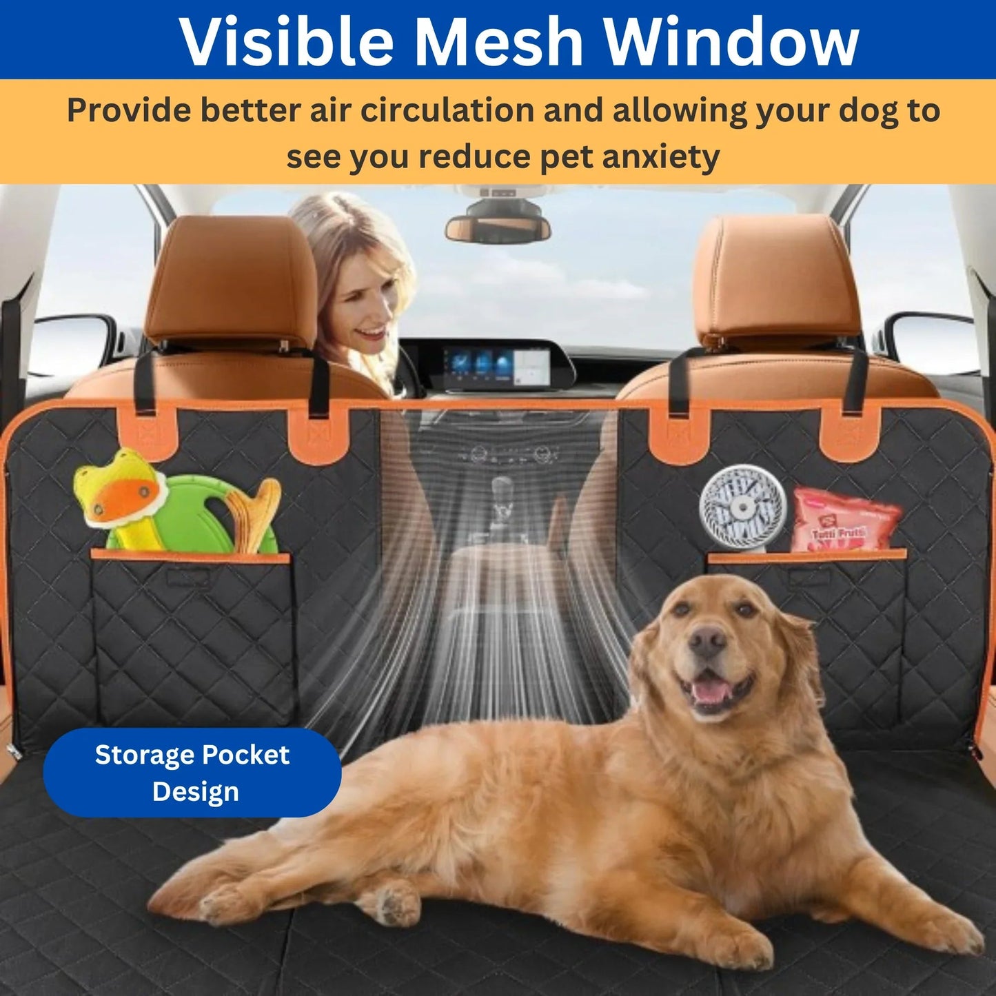 The Miracle Brands – Heavy-Duty Dog Car Seat Cover, 400 lbs. Support