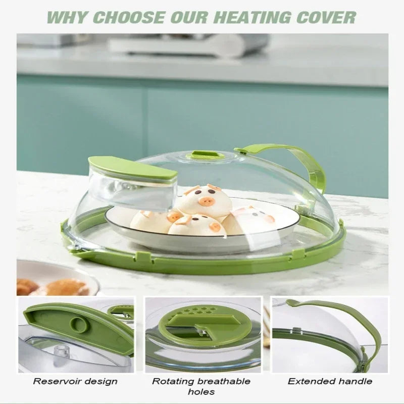 Microwave anti splash cover heat-resistant food heating cover