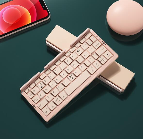 Mini Folding Keyboard Wireless Bluetooth-compatible Keyboard