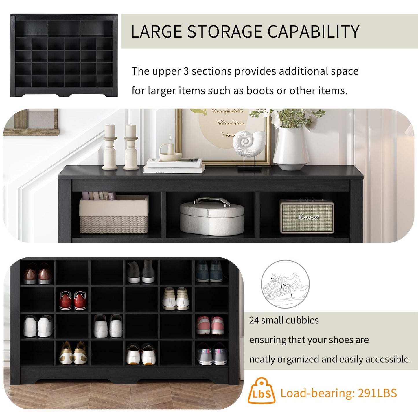 ONTREND Sleek Design 24 shoe cabinet