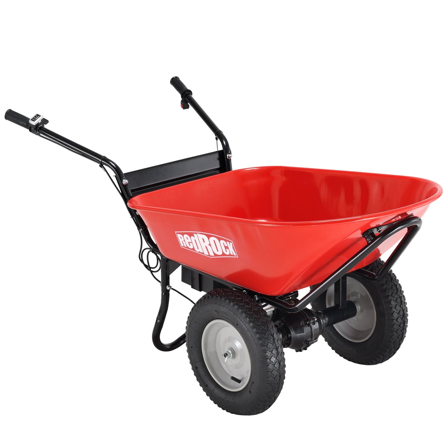 Red Rock Wheelbarrow Utility Cart Electric Powered AGM Battery 330lbs