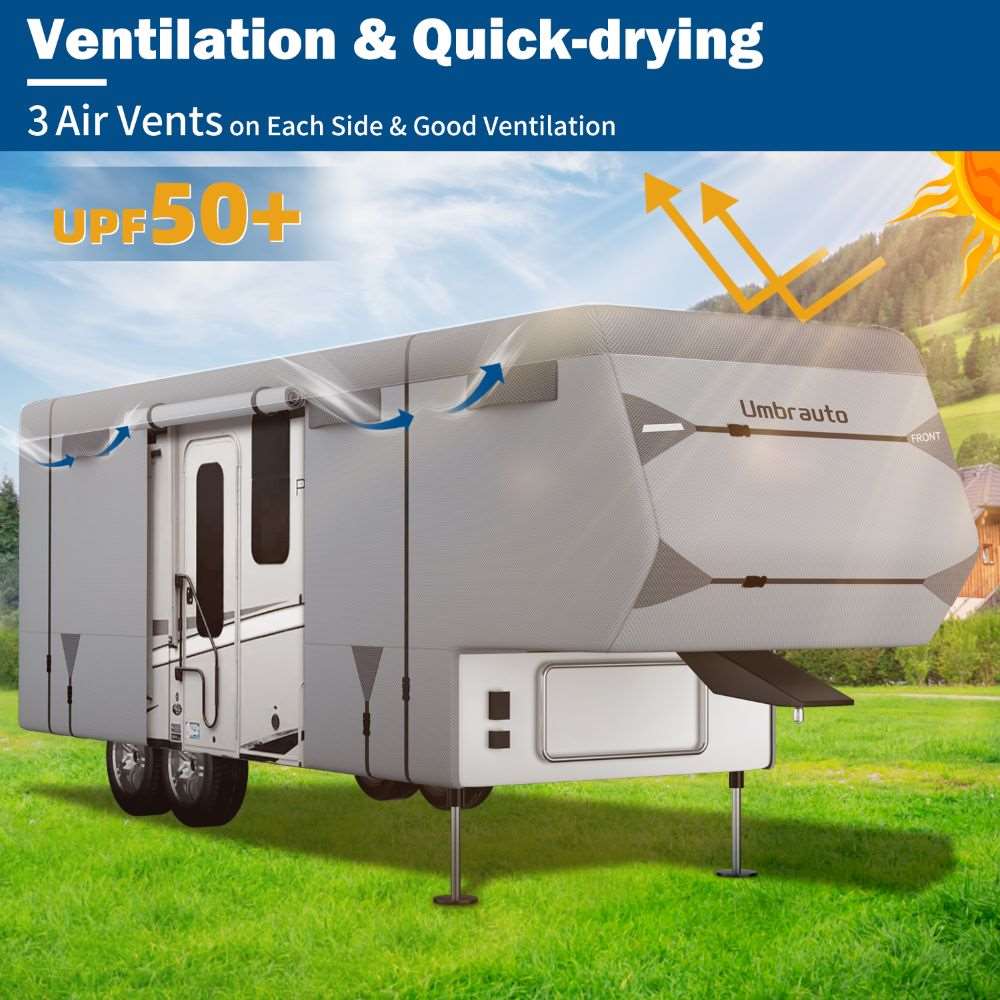 Umbrauto 5th Wheel RV Cover Upgraded 7 Layers Top