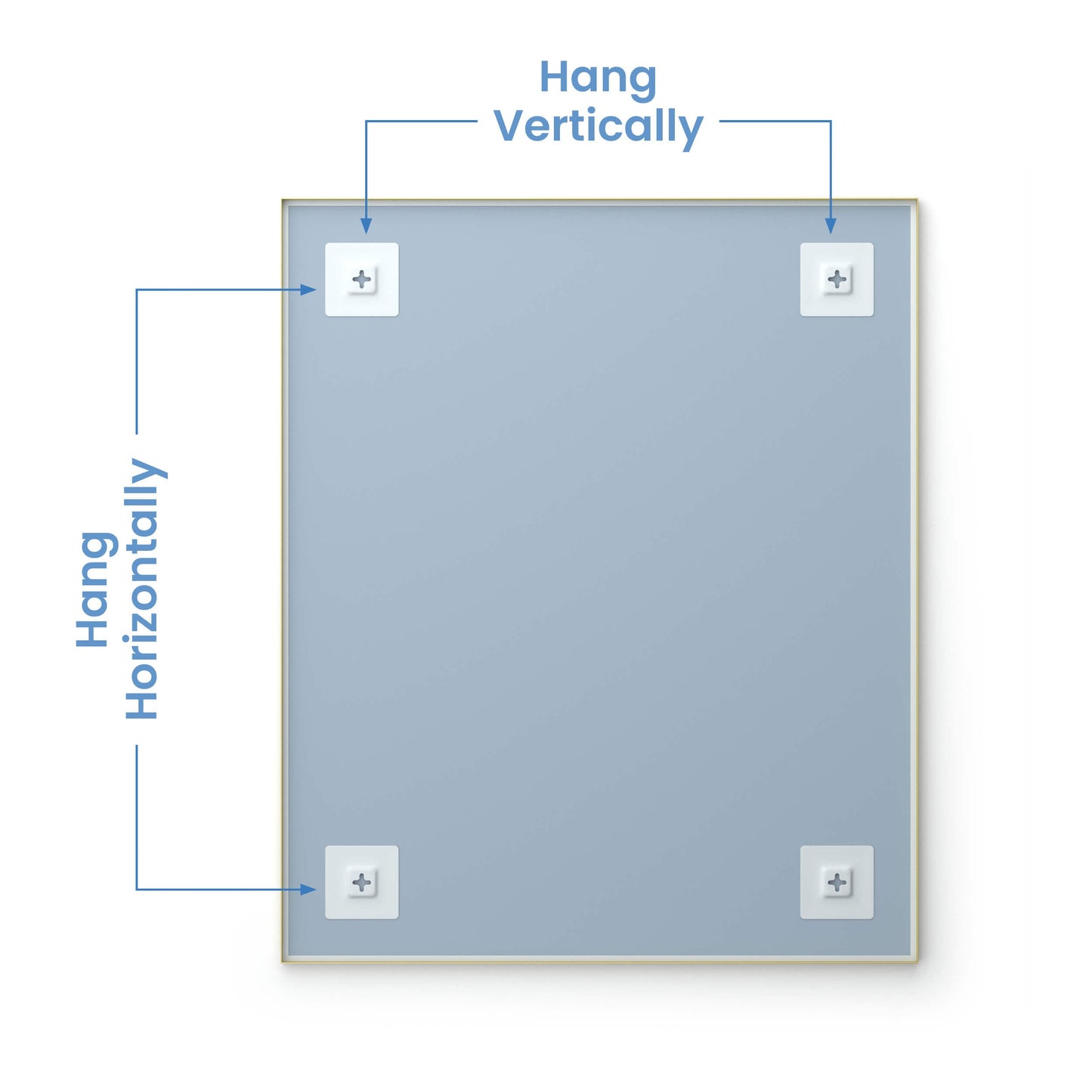 30" x 36" Metal Frame Shatterproof Wall Mount Mirror