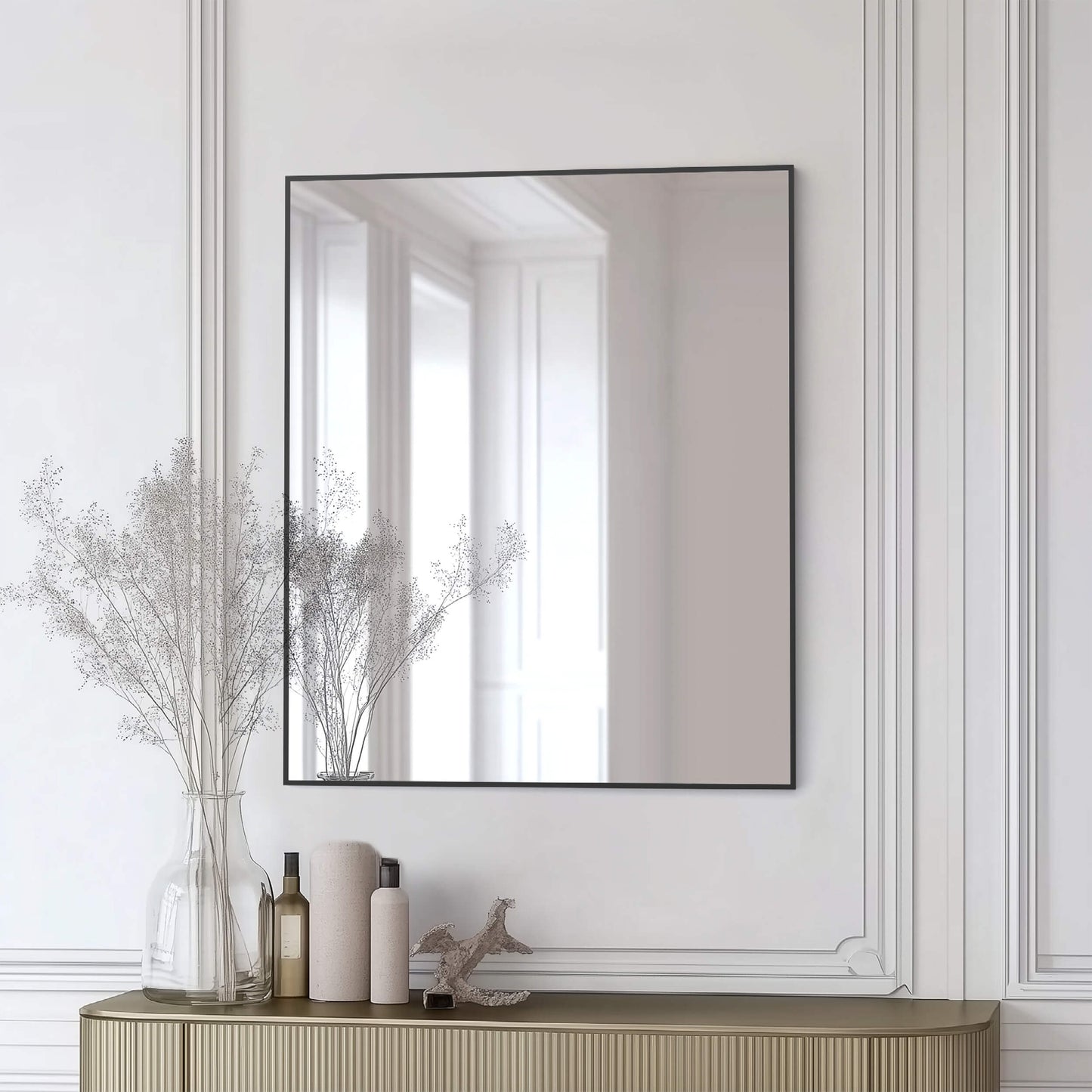 30" x 36" Metal Frame Shatterproof Wall Mount Mirror