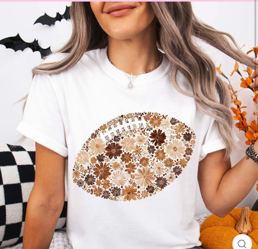Floral Football graphic tee