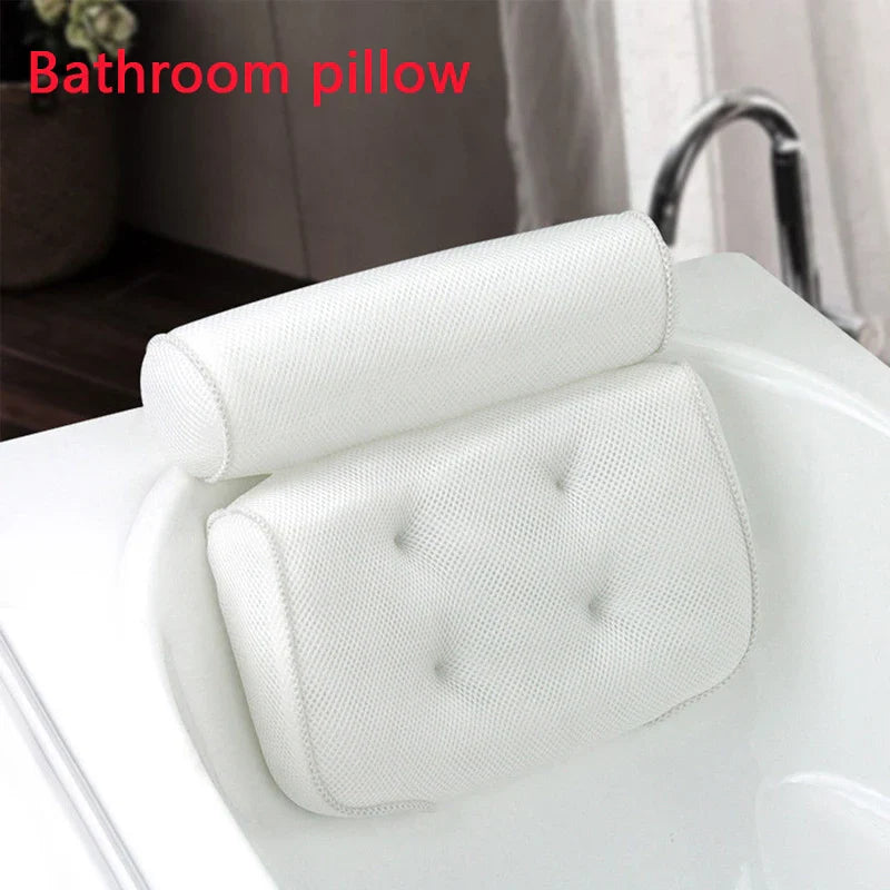 3D Mesh Bath Pillow Soft Waterproof SPA Headrest Bathtub Pillow