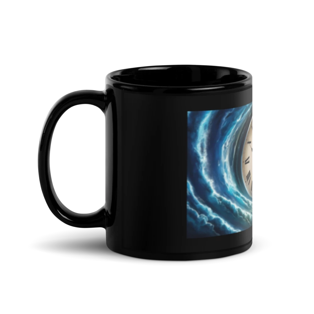 TIME TRAVEL black Glossy Mug TM|mugs