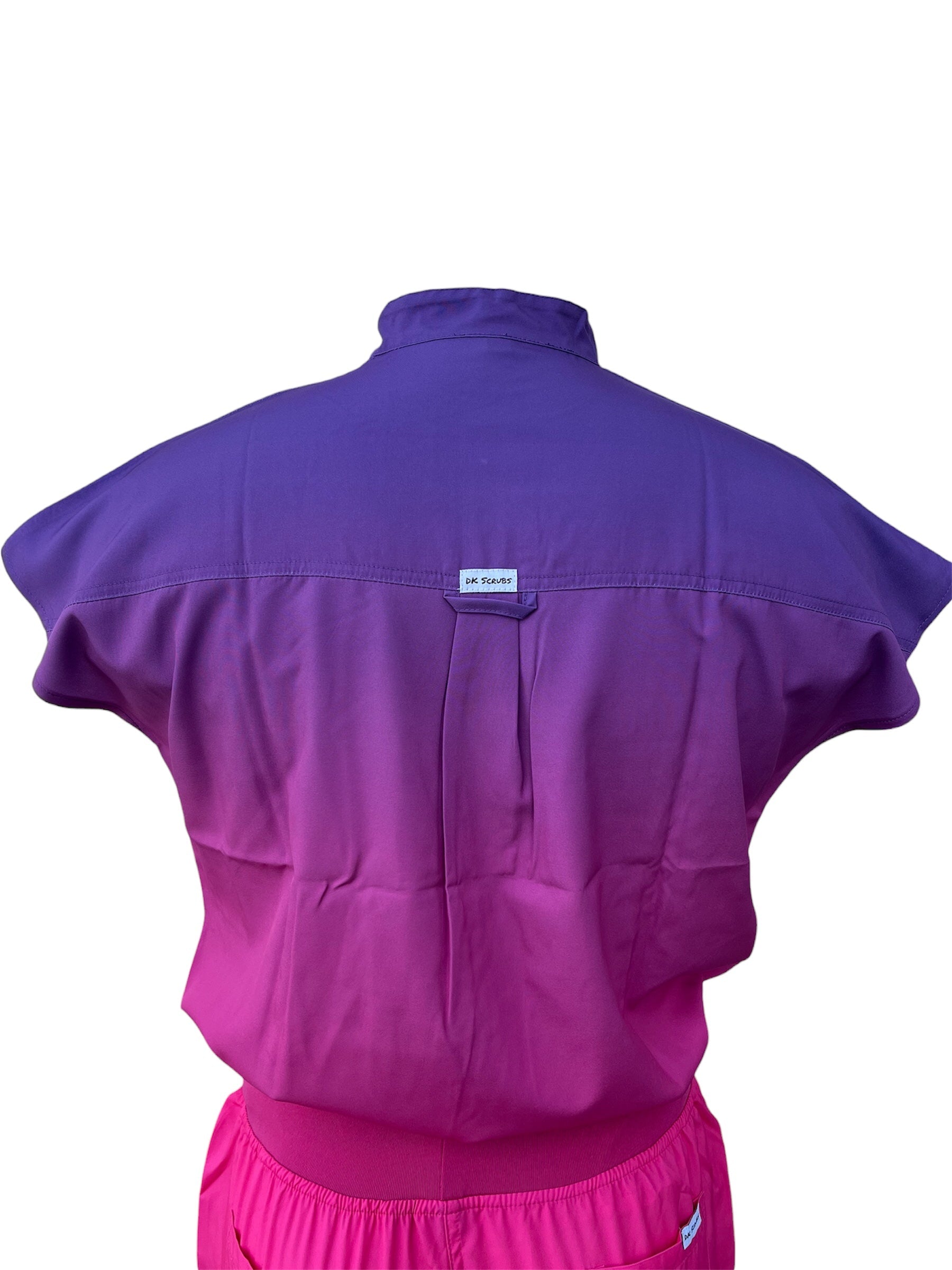 DK Gradient Zipper Scrub Top (Purple/Pink)