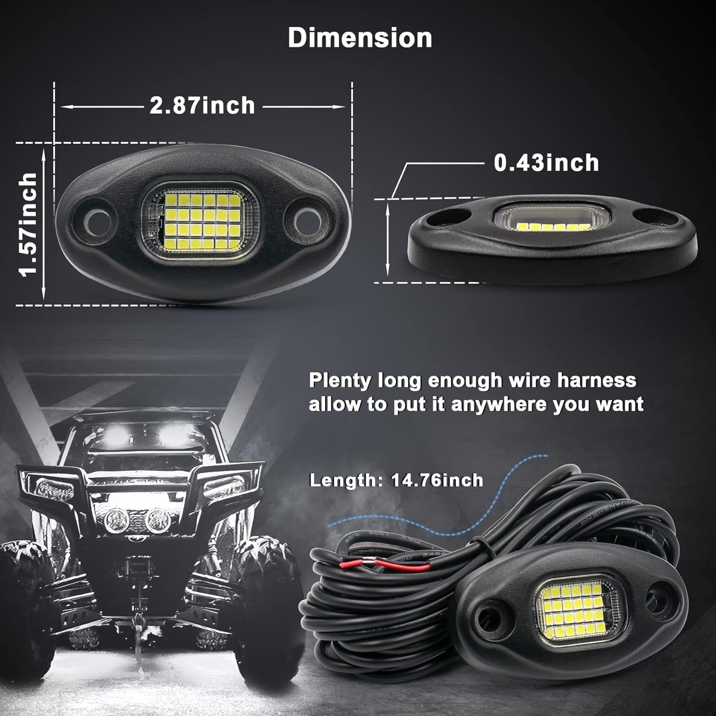 Platinum 24 LED white Rock Lights (10pk)