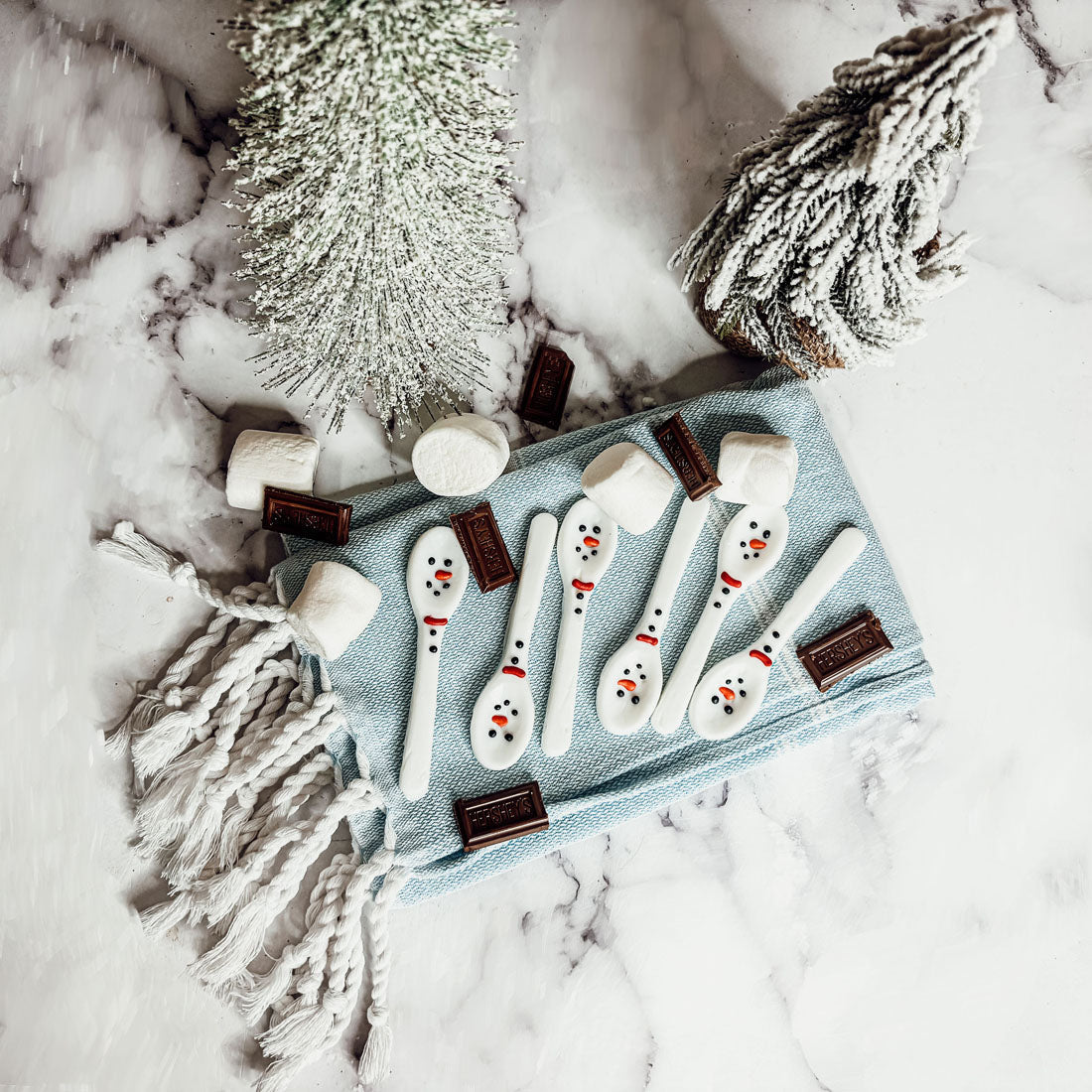 Snowman Edible Spoons