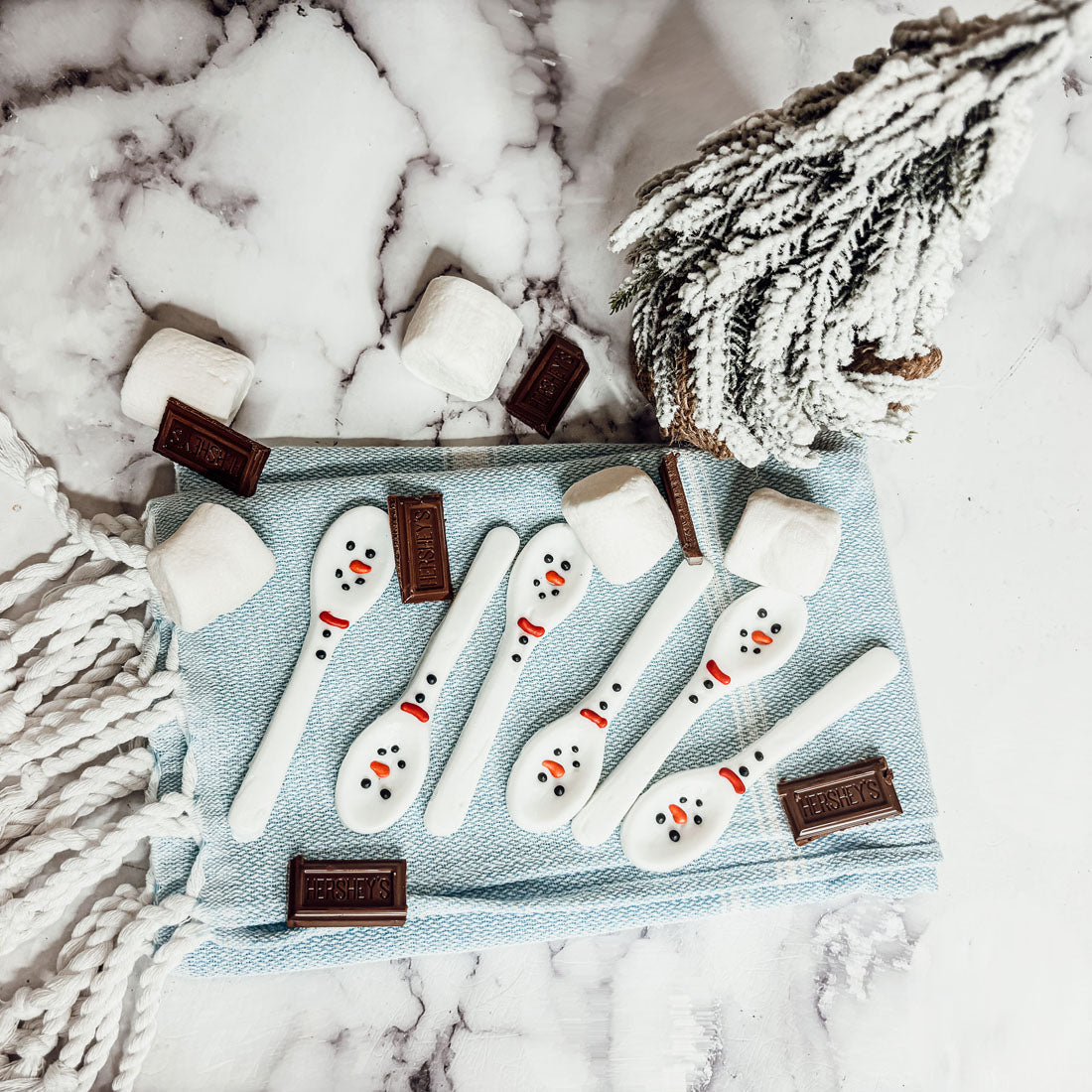 Snowman Edible Spoons