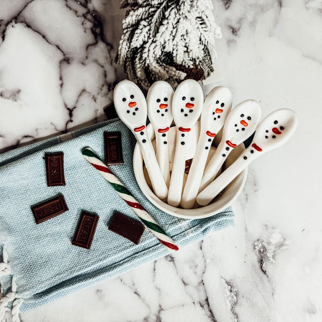 Snowman Edible Spoons