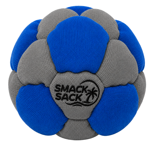 Colorful "Frostbite" Smack Sack featuring blue and gray fabric panels, designed for fun and active play.