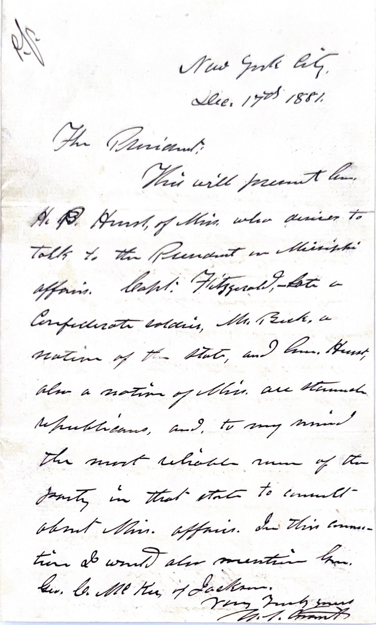 Ulysses S. Grant Beckett Encapsulated Handwriting Removed From An Autograph Letter Signed