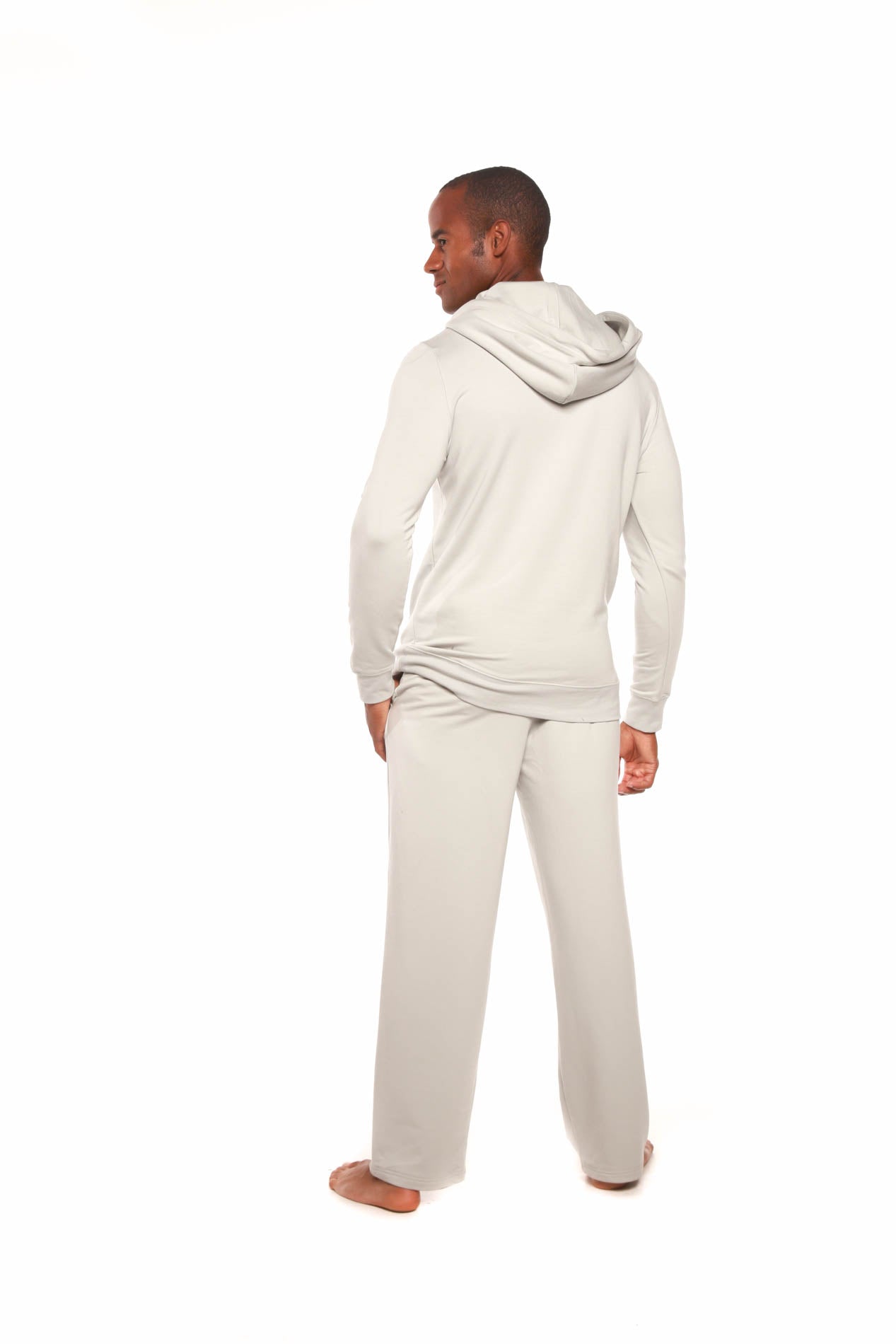 Men's Henley Bamboo Viscose Fleece Hoodie + Fleece Pants