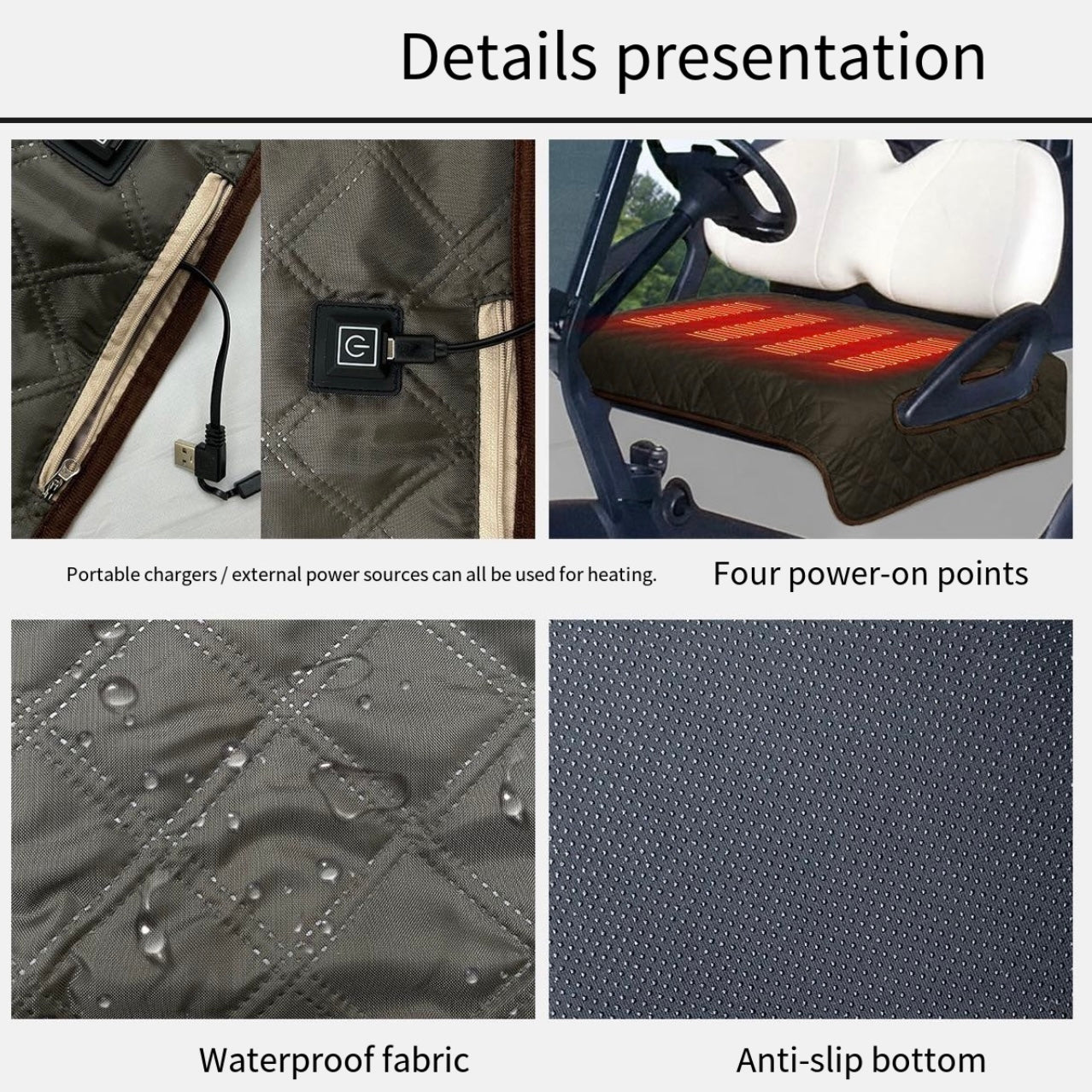 Heated Golf Cart Seat Cushion