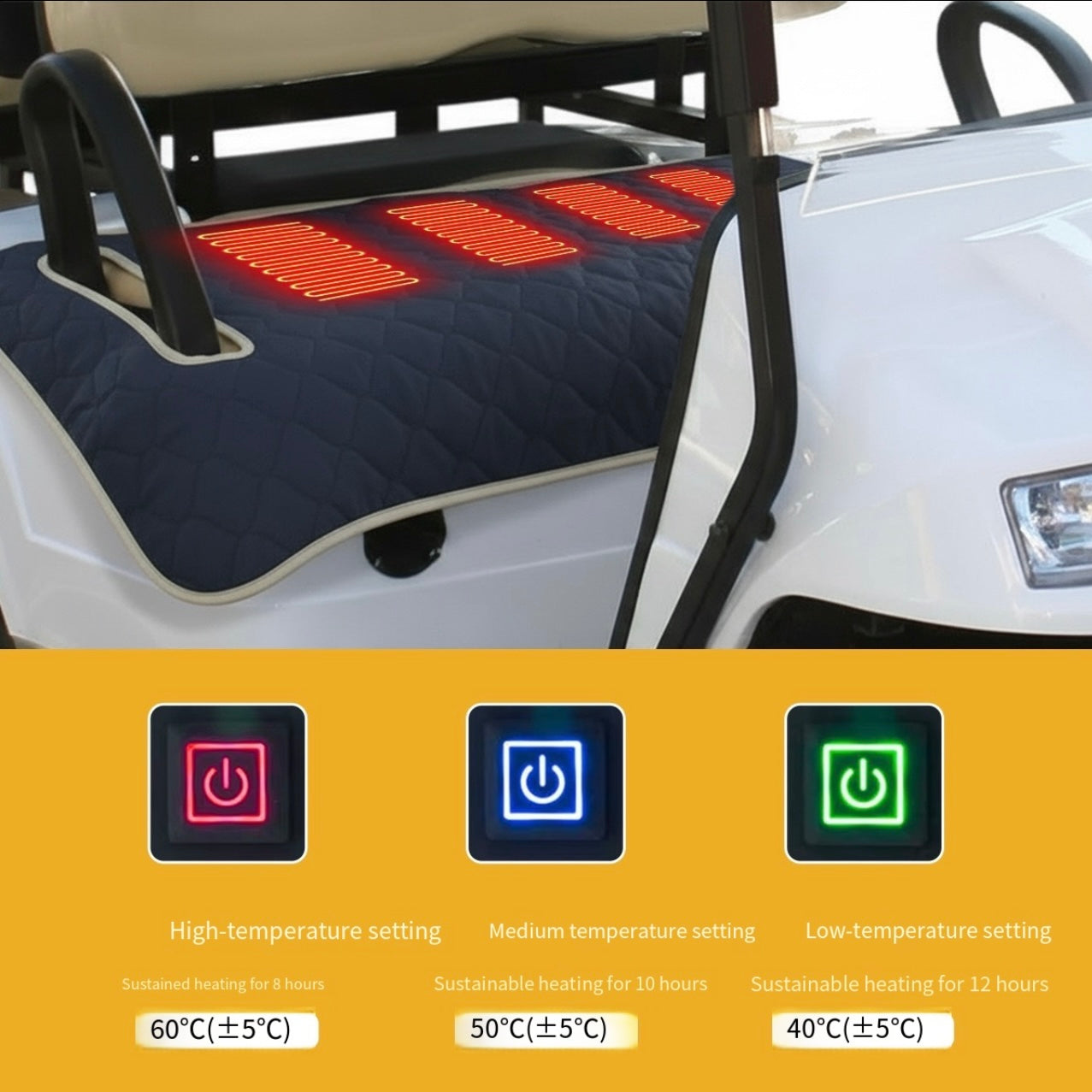 Heated Golf Cart Seat Cushion