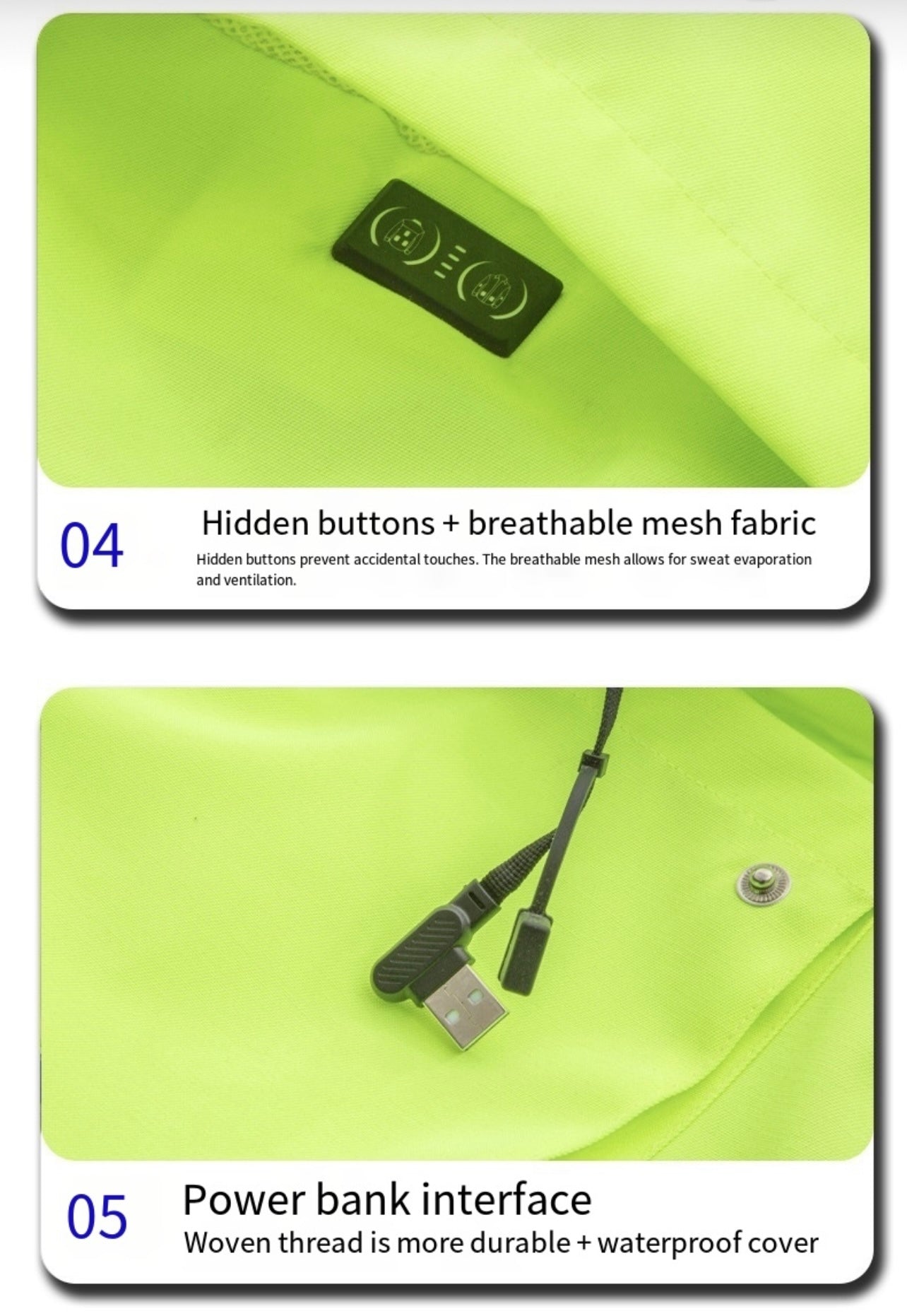 LITEGUEST Smart Heated Reflective Work Jacket for Outdoor Duty