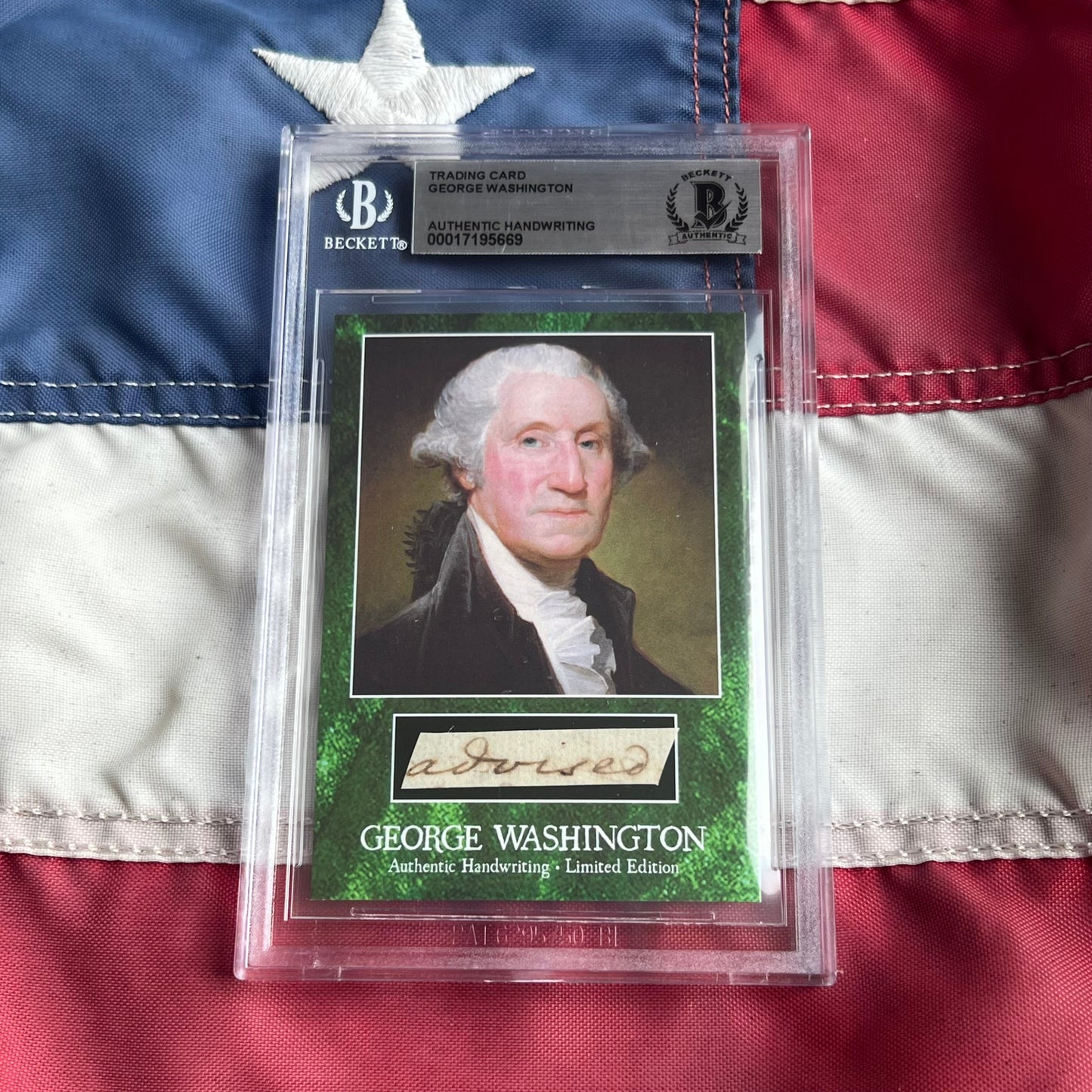 George Washington Beckett Encapsulated Handwriting Removed from an Autograph Letter Signed