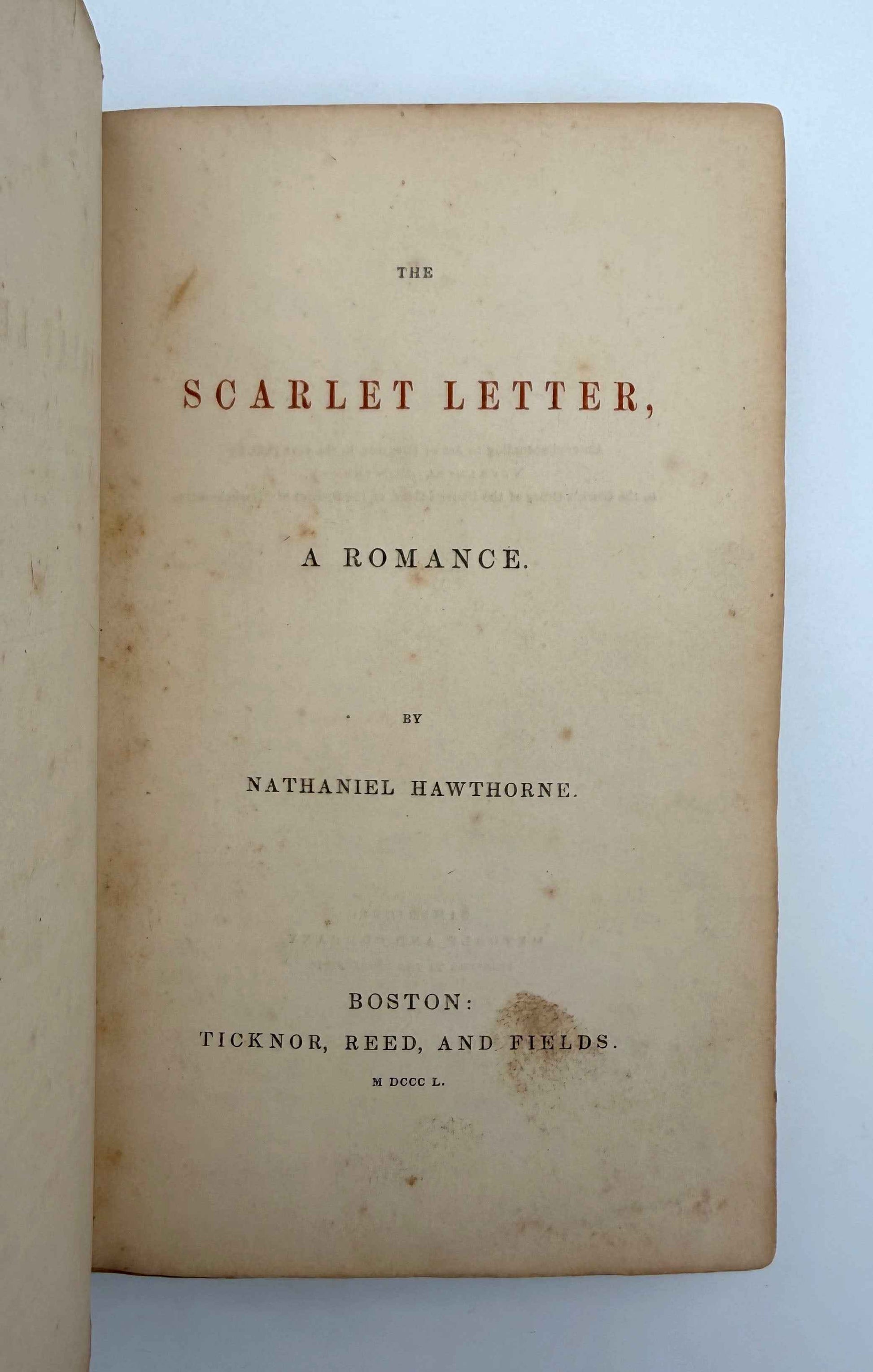 The Scarlet Letter — First Edition, First Printing (1850)