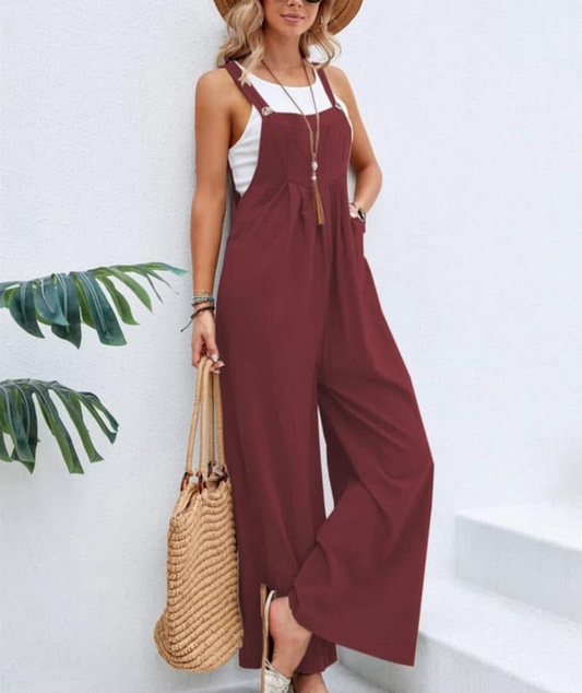 Daily Maroon Overall Jumpsuit