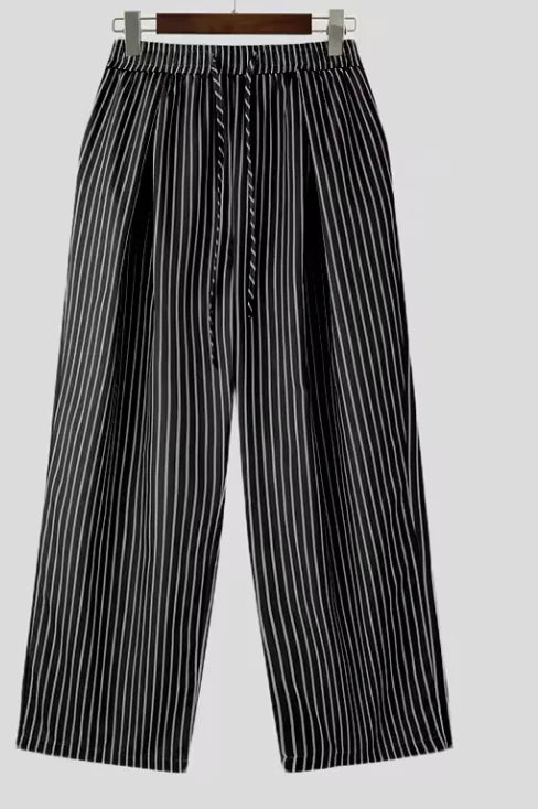 Korean Style Striped Drawstring Pants