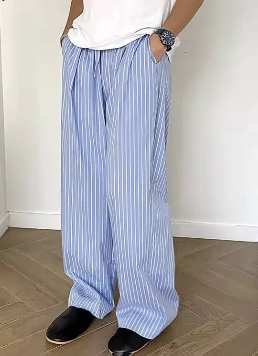 Korean Style Striped Drawstring Pants