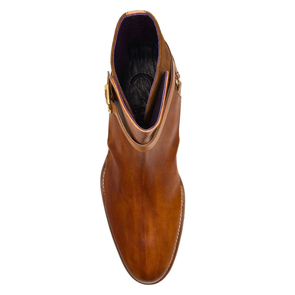 Jodphur Italian Calfskin Boot, Cognac