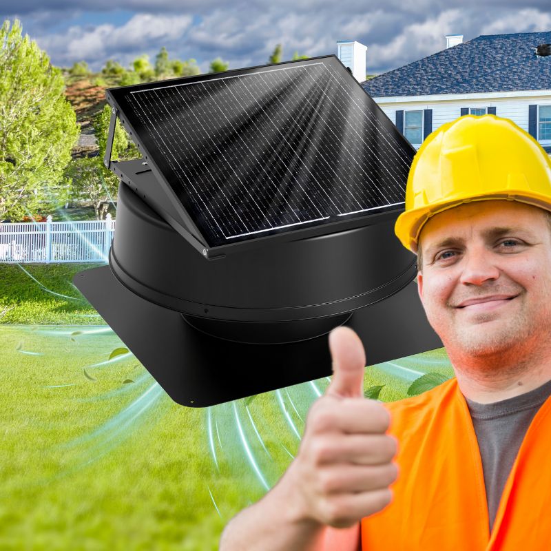 42W 12" Solar Attic Fan with Smart Power Adapter+Remote