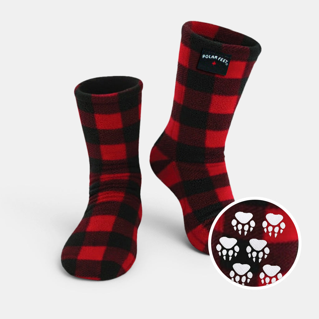 Polar Feet SUPER STRETCHY Fleece Socks - Lumberjack